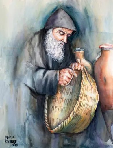 Saint Charbel Repairs the Straw Basket 